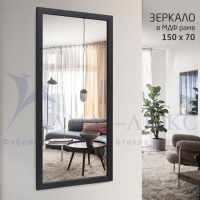 Зеркало АЛМАЗ-ЛЮКС бытовое в раме 1500*700мм (карбон)