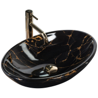 Умывальник REA PAMELA BLACK MARBLE SHINY 530х330