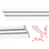 Плинтус потолочный пенополистирольный NOMASTYL D, 50х40х2000мм
