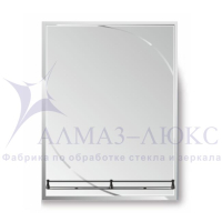 Зеркало АЛМАЗ-ЛЮКС 800*600 с фацетом,гравировкой и полкой