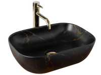 Умывальник REA BELINDA BLACK MARBLE MATT 465x335x135