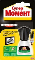 Клей универсальный секундный Супер МОМЕНТ Профи плюс с кисточкой 5г (блистер-карта)