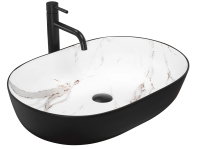 Умывальник REA Cleo Black/Aiax Matt 605х410х140