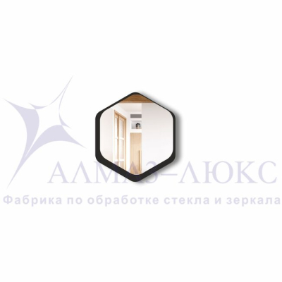 Зеркало АЛМАЗ-ЛЮКС 300*268 с шлиф.кромкой и УФ-печатью (черный)