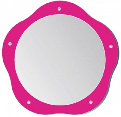 Зеркало АЛМАЗ-ЛЮКС 575*588 с УФ-печатью и стразами(розовое)