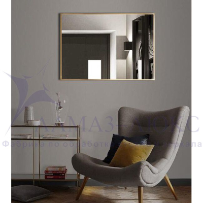 Зеркало АЛМАЗ-ЛЮКС бытовое в раме 1000*700мм (латунь,узкий)