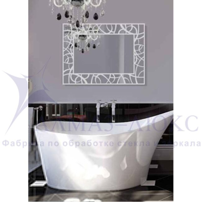 Зеркало АЛМАЗ-ЛЮКС 800*600 с шлиф.кромкой и худ.обработкой