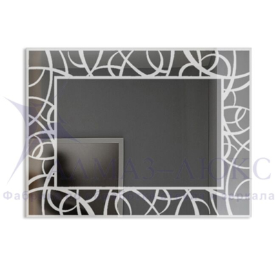 Зеркало АЛМАЗ-ЛЮКС 800*600 с шлиф.кромкой и худ.обработкой