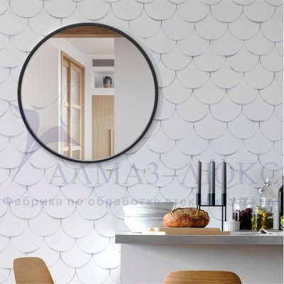 Зеркало АЛМАЗ-ЛЮКС бытовое в раме D800мм (черный матовый)