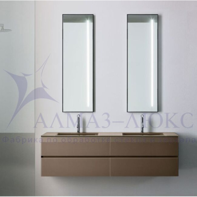 Зеркало АЛМАЗ-ЛЮКС бытовое в раме 1200*400мм (черный,широкий)