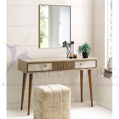 Зеркало АЛМАЗ-ЛЮКС бытовое в раме 600*500мм (латунь,узкий)