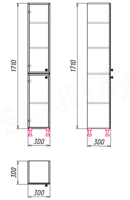 Шкаф настенный Гамма 50.03 оФ8 правый(белый)