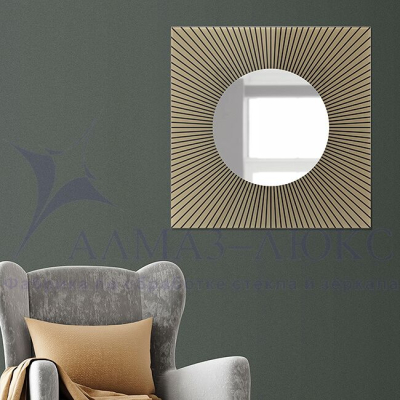 Зеркало АЛМАЗ-ЛЮКС 600*600 4мм с шлиф.кромкой и УФ-печатью