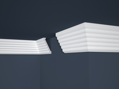 Плинтус потолочный пенополистирольный MARBET B-37, 136х70х2000мм, Exclusive