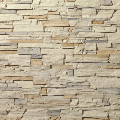 Камень декоративный искусственный ФЕОДАЛ 09.00.Угловой, горный плитняк, белый (1кор=0,95м.п.)