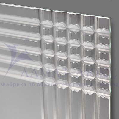 Зеркало АЛМАЗ-ЛЮКС 1200*500 бытовое с полир.кромкой и гравировкой