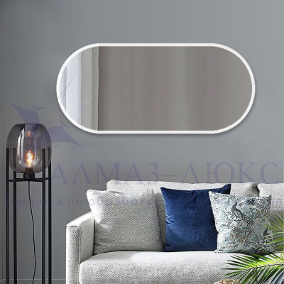 Зеркало АЛМАЗ-ЛЮКС 1100*500 с шлиф.кромкой и УФ-печатью (белый)