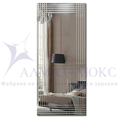 Зеркало АЛМАЗ-ЛЮКС 1200*500 бытовое с полир.кромкой и гравировкой